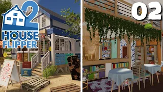 A CUTE Cafe and LOTS of Cleaning | HOUSE FLIPPER 2 | PART 2 | Cozy Simulation game