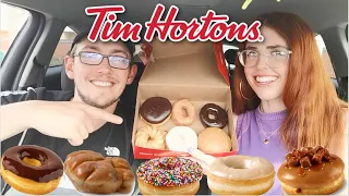 Trying Tim Hortons CLASSIC Doughnuts | Tim Hortons Mukbang 🍩