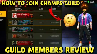 HOW TO JOIN CHAMPS GUILD-GUILD NUMBERS REVIEW-TELUGU TOP PLAYER PAWAN CHAMP