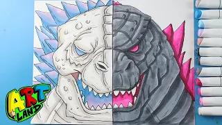 How to Draw Godzilla x Shimo Face Off