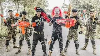 GUGU Nerf War : Police Guard CID Dragon Warrior Nerf Guns Fight Xicman Mask Bandits Money