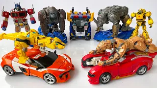 NEW TRANSFORMERS 7: RISE OF THE BEASTS LEAKING? Stop Motion CRANE, TRACTOR BUS TRAIN, CAR Robot Toys