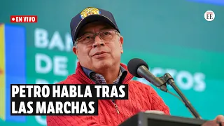 Petro habla en tarima tras marchar el Día del Trabajo | El Espectador