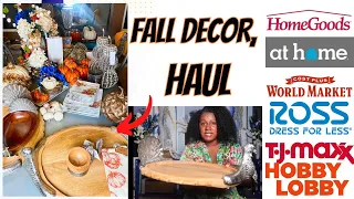 Fall Decor Haul" 2022,  Home Goods, TJ Maxx, Hobby Lobby, Ross,  World Market, And a Table DIY