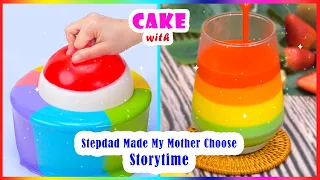 😰 Stepdad Made My Mother Choose 🌈 Oddly Satisfying Rainbow Cake Decorating Storytime