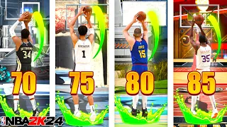 The BEST BIG MAN JUMPSHOTS FOR EVERY THREE POINT RATING IN NBA 2K24...