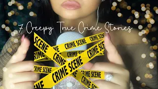 ASMR|🔎 7 CREEPY TRUE CRIME STORIES COZY[VIBES]🔎 |rain: soft whispers:mic scratching : mouth sounds