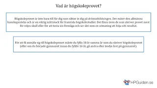 Allt om högskoleprovet - Vad är högskoleprovet?