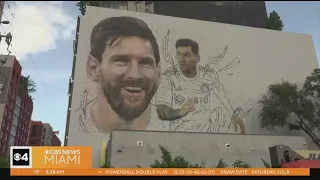 Artist creates Lionel Messi mural in Wynwood