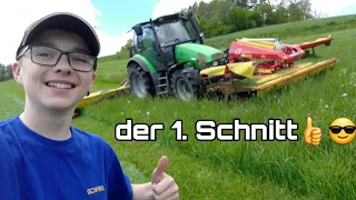 FarmVlog #23 | Der 1. Schnitt wird gemäht! | Die Vorführer! | Moareida Agrar