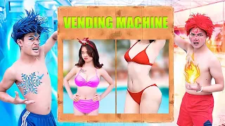 HOT AND COLD VENDING MACHINES PRANK POPULAR FUNNY ATM GIRL PRANK