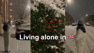 Living alone in UK 🇬🇧 #6 | Vlogmas 🎄University of Nottingham, Snow in December ☃️ Pharmacy Lab