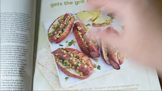 Page flipping through food magazine with softspoken salty commentary (ASMR)