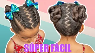 CHONGUITOS CON TRENZAS PEGADAS PARA NIÑAS