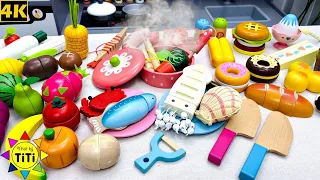 Unboxing Wooden Fruit and Vegetables Cutting Toys Set for Kids (Full) | Nhat Ky TiTi #139