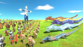 Chinese Dragon Of Evolution VS Human Team - Animal Revolt Battle Simulator