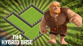 NEW EXCLUSIVE TH 4 HYBRID BASE | 2024 HYBRID BASE | CLASH OF CLANS | TOWN 4 BASE | @linuxbuilder