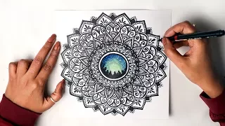 how to draw MANDALA ART for beginners - 2 | Galaxy Painting | Vijayta Sharma