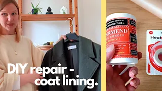 How to mend a ripped coat lining  - no sewing machine needed