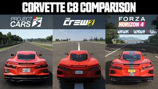 Forza Horizon 4 vs Crew 2 vs Project CARS 3 | Chevrolet Corvette C8 | Sound & Gameplay Comparison