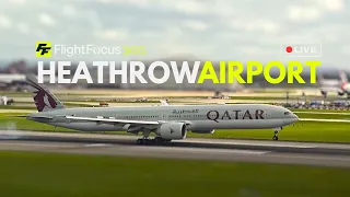 Heathrow Airport Live - STRONG CROSSWIND Tuesday 16th April 2024