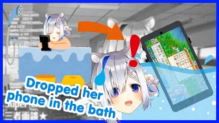 Kanata dropped her phone in the bath [Hololive ENG sub]