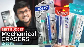 Best Mechanical Eraser in Budget | Doms Groove vs Apsara Mechano Vs Maped Gom|Retractable Erasers 🔥🔥