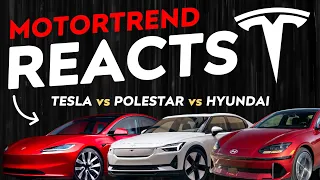 MOTORTREND REACTS: Tesla Model 3 vs Hyundai IONIQ 6 vs Polestar 2