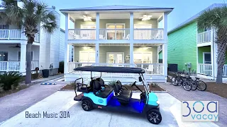 Beach House Rental 30a Santa Rosa Beach Florida | 6 Seater Golf Cart, 3 beds 3 baths
