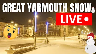 🔴 Great Yarmouth LIVE - NIGHT WALK IN THE SNOW