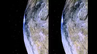 Ceres Rotation and Occator Crater0 Part 2 | Real 3D : SbS ONLY, cross-eyes