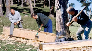 HACHEROS Y ASERRADORES de madera. Así eran los oficios de transformar troncos en tablas | Documental