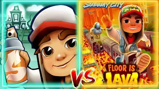 SUBWAY SURFERS HAUNTED HOOD VS THE FLOOR IS LAVA: NO FLOOR  2024