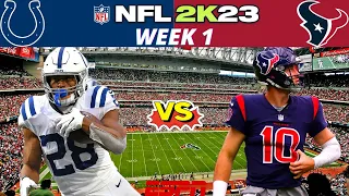 NFL 2K23 Mod - Colts vs Texans Week 1 Simulation Highlights - CPU vs CPU