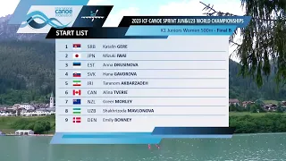 Women K1 Juniors 500m Final B / 2023 ICF Canoe-Kayak Sprint Junior & U23 World Championships Auronzo