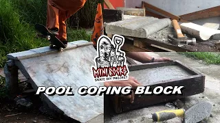 how to make DIY pool coping block #skatediy #minirocksdiy #skateboarding