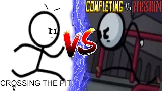 The Henry Stickmin Collection VS Crossing the Pit (Old vs New)