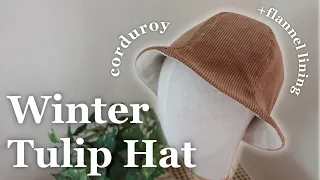 How to Adjust Free Tulip Hat Pattern For Thick Fabric, How to Sew “Bagged” Lining 【Easy Project】