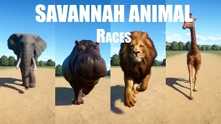 Savannah Animal Races in Planet Zoo included Lion, African elephant, Giraffe, cheetah