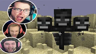 Gamers Reaction to First Seeing the Wither Mob in Minecraft Ft. Dantdm, Pewdiepie, Faze Jev