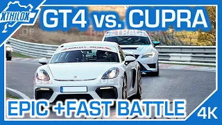 PORSCHE GT4 718 vs. LEON CUPRA - FASTEST Lap 2020 (so far) - FUN BATTLE on the NORDSCHLEIFE BTG 4K