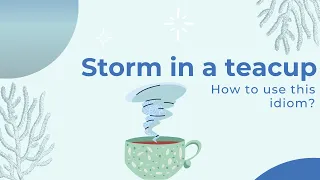 How to use the idiom STORM IN A TEACUP