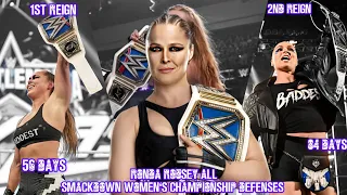 Ronda Rousey All Smackdown Women's Championship Defenses | Both Reign