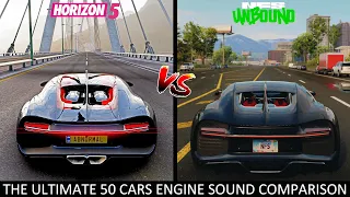 | NFS UNBOUND VS FORZA HORIZON 5 | THE ULTIMATE 50 CARS ENGINE REV SOUND COMPARISON | WHICH ONE ???