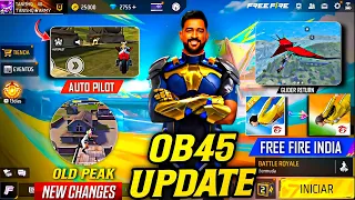 Top 30 Changes in Free Fire India🥳|Old Peak+OB45 Update Free Fire | Old Peak Return New Look