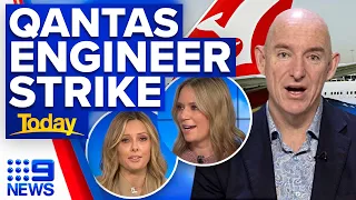 Travellers could face more delays if Qantas engineers strike | 9 News Australia