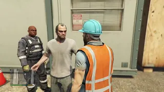 GTA 5: Trevor Taunting Construction Workers!