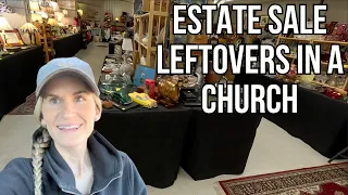 Estate Sale leftovers in a Church, Shop with me!