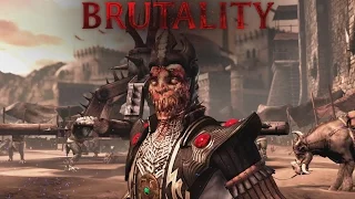 Mortal Kombat X - Shinnok "Face Off" Brutality on Baraka, Rain, Sindel and Corrupted Shinnok