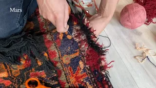 Rug restoration, rug repair, Teppichreparatur, Carpet repairing.